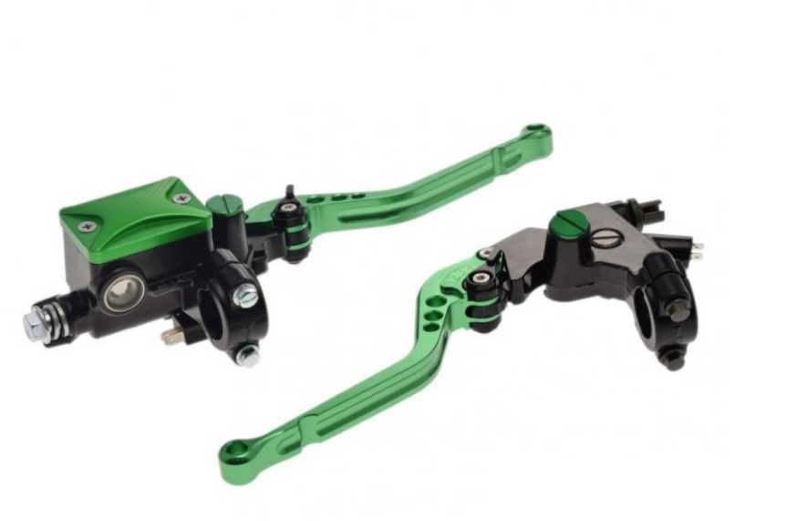 CNC Hebelset eloxiert grün inkl. Armaturen