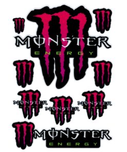 Monster Energy Stickerbogen pink