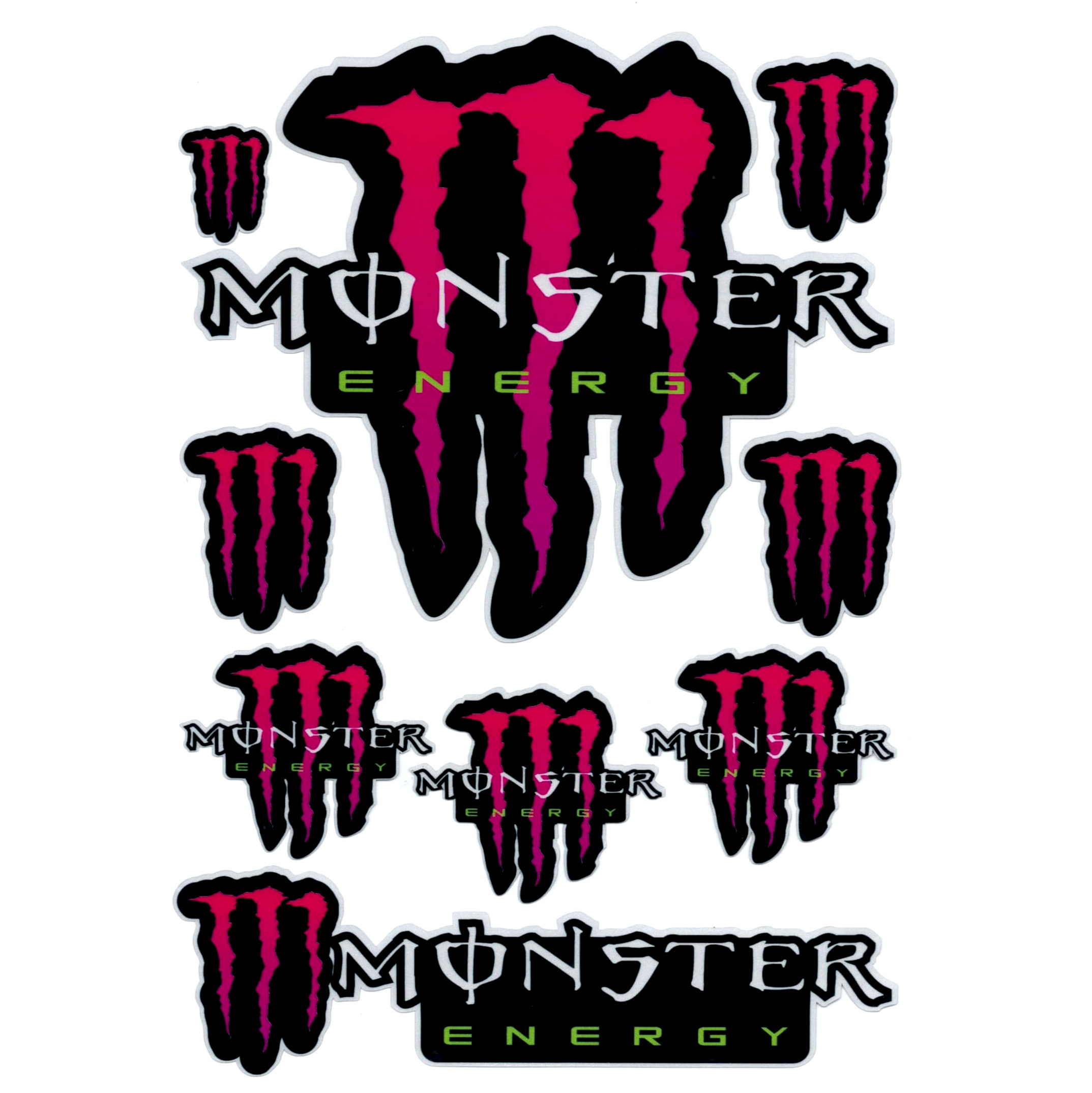 Monster Energy Stickerbogen pink